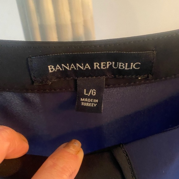 Banana Republic Cut Out Blouse | Blue & Black | Long Sleeve | NWOT | SZ Large - Picture 4 of 9